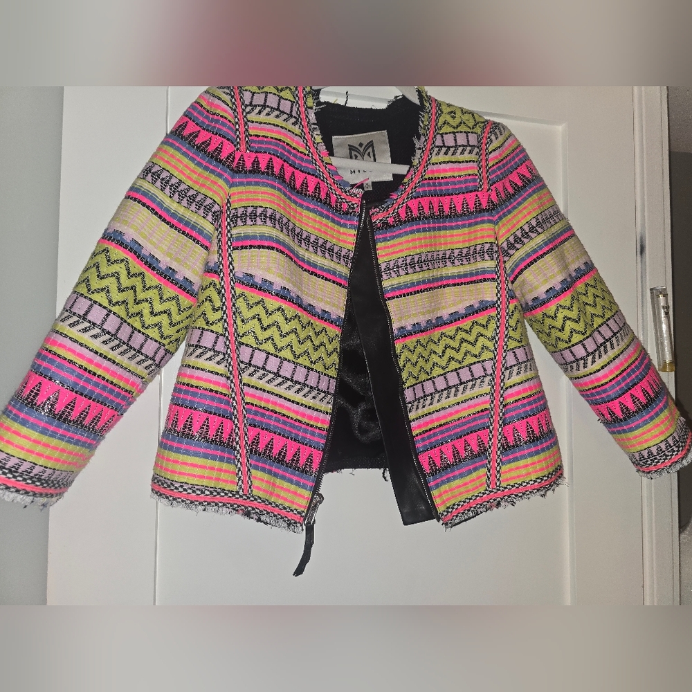 Milly Neon Global Chic Zip Blazer